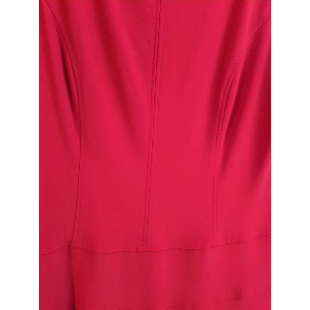 Anne Klein Red Easy‎ On Swing 3/4 Sleeve Dress Size 14